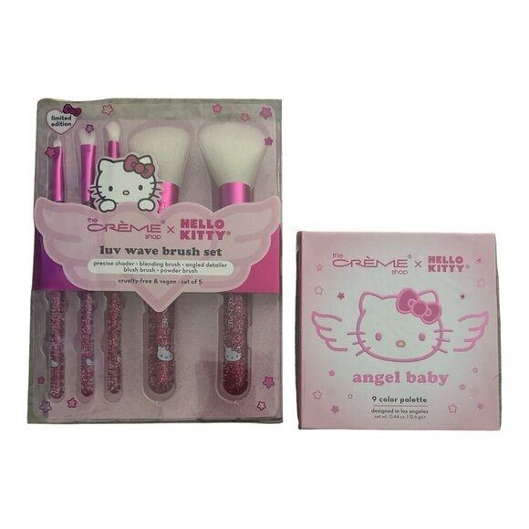 The Crème Shop Hello Kitty Angel Baby Palette and Luv Wave Brush Set - Picture 1 of 3